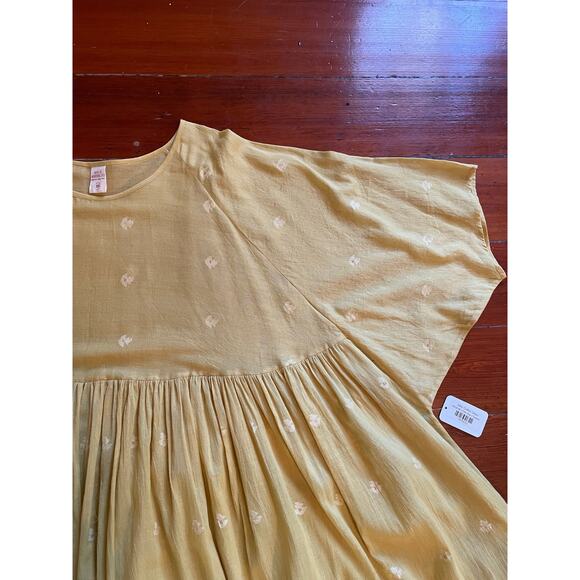 House of Wandering Silk Juhu Cotton Dress NWT $259 Turmeric One Size - Picture 5 of 10